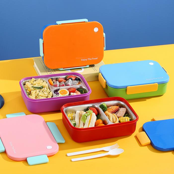 簡約不銹鋼分格飯盒(3